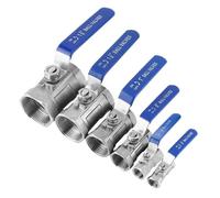 1pc Stainless Steel SS304 Reduced Port Pipe Ball Valve Female Threaded BSP 6 Sizes 1/4" 3/8" 3/4" 1" Shut Off Valve(1-1/2")