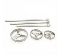1PC Stainless Steel Turbine Agitator Blade with Stirring Rod | Multiple rod length choices, reusable design, delivers homogeneous sample blending(50x8x200mm)