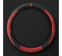 1Pc Steering Wheel Cover for Ford Puma Gen-E Suede Anti-Slip Car Steering Wheel Wrap Breathable Sporty Design Protective Interior Accessories,O-shaped-Black-Red