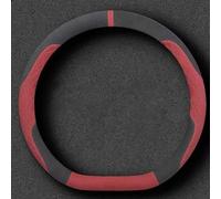 1Pc Steering Wheel Cover for Ford Puma Gen-E Suede Anti-Slip Car Steering Wheel Wrap Breathable Sporty Design Protective Interior Accessories,D-shaped-Black-Red