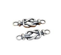 1PC Sterling Silver Bow Knot Connector Charms 925 Silver Knot Chharms, Bracelet Connector, Bracelet Charm, Necklace Charms Cinnabar