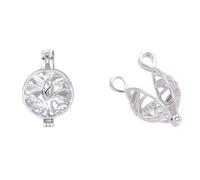 1pc Sterling Silver Love Tree of Life Bead Cage for 4-6mm Pearl Beads Healing Gemstone Crystals Pendant Jewelry Craft Making SS389