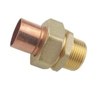 1pc Straight Union Nut Socket Welding Pipe Connector, Brass BSP Male Thread Copper Fitting for Air Conditioning(1inch-28mm)