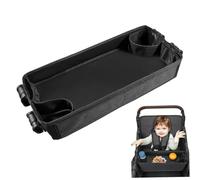 1PC Stroller Snack Tray 20.5x9.3 Inch Snack Tray with Side Mesh Pocket and Cup Holders, Double Sided Bottom Padding Wagon Stroller Accessories