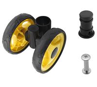 1Pc Stroller Wheel Set, 92mm x 18mm Swivel Wheel, Plastic Swivel Wheel Replacement for Stroller and Pet Stroller Black&Yellow