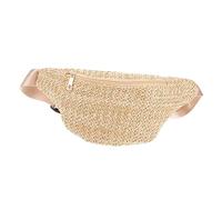 1Pc Summer Chest Bag Fashionable Imitation Straw Woven Waist Pouch Elegant Cross Body Fanny Pack for Women Lightweight Mini Shoulder Bag for Travel and Outdoor Activities
