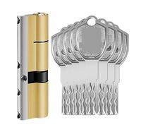 1pc Super C-Level All Copper Anti-Theft Door Cylinder Lock with 8 Brass Keys - Secure Your Home with Easy Installation(75= 32.5+42.5)