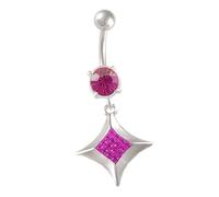 1PC Surgical Steel 14g 3/8 10mm dangle belly button rings Piercing Jewelry navel Lobe Earring 8mm 5mm Crystal More Choices, Stainless Steel, no gemstone