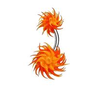 1PC Surgical Steel Belly Button Rings 14 Gauge 3/8 10mm Koosh Ball Earrings Piercing Jewelry Pick Color, Stainless Steel, no gemstone