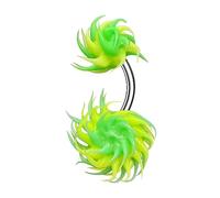 1PC Surgical Steel Belly Button Rings 14 Gauge 3/8 10mm Koosh Ball Earrings Piercing Jewelry Pick Color, Stainless Steel, no gemstone