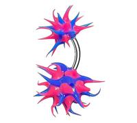 1PC Surgical Steel Belly Button Rings 14 Gauge 3/8 10mm Koosh Ball Earrings Piercing Jewelry Pick Color, Stainless Steel, no gemstone