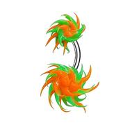 1PC Surgical Steel Belly Button Rings 14 Gauge 3/8 10mm Koosh Ball Earrings Piercing Jewelry Pick Color, Stainless Steel, no gemstone