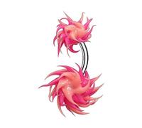 1PC Surgical Steel Belly Button Rings 14 Gauge 3/8 10mm Koosh Ball Earrings Piercing Jewelry Pick Color, Stainless Steel, no gemstone