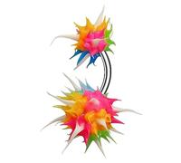 1PC Surgical Steel Belly Button Rings 14 Gauge 3/8 10mm Koosh Ball Earrings Piercing Jewelry Pick Color, Stainless Steel, no gemstone