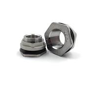 1pc SUS304 Stainless Steel External Bulkhead DN32 BSP Internal Thread Joint Water Tank Joint Connector Adapter PAJPXPCD