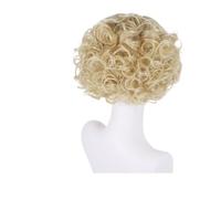 1pc Synthetic Dark Brown Wig For Women Retro Style Short Curly Hair Replacement Wigs With Bangs Daily Use Cosplay Party Mother(Blonde)