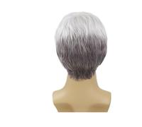 1pc Synthetic Old For Men Grey Wig Set With Mustache And Eyebrows Bald Cap With Hair On Sides Balding Grandpa Wigs Costume(Wig and Mustache)