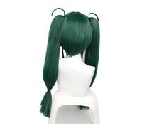 1pc Synthetic Wig Security Officer Accessory Dark Green Long Braided Ponytails With Bangs Scalp For Cosplay