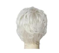 1pc Synthetic Women's Hair Natural Pixie Cut Wigs For Women Short Wavy White Wig With Bangs Wave Haircuts Daily Cosplay