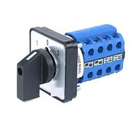 1pc SZW26/LW26-20 Ui 660V 20A 16 Terminals 1-0-2 4 Phase 64X64 48X48Mm Panel Mount Rotary Knob Cam Changeover Switch(D404.4 1 0 2 48X48mm)