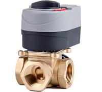 1pc T Type Motorized Brass Ball Valve - 3 Way Thermostatic Mixing Valve for Efficient Temperature Control(DN25)