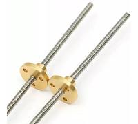 1pc T4 Lead Screw for 3D Printers - 4mm Diameter, 1mm Pitch, 100-550mm Length, Stainless Steel with Copper Nut(350mmx1mmx1mm)