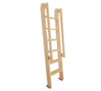 1pc Tall Wooden Loft Bed Ladder with Handrails - Extra Wide Non-Slip Pedals, Rubber Feet, and Hook Brackets for(150cm)