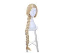 1pc Tangled Rapunzel 100cm Long Light Golden Braid Styled Central Part Synthetic Hair Party For Cosplay Full Wigs