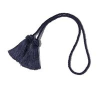 1Pc Tassels Curtain Tieback Handmade Fringe Room Accessories Curtain Tie Backs Hanging Ball Buckle Rope Curtains Holder for Home Decoration(Dark blue)