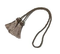 1Pc Tassels Curtain Tieback Handmade Fringe Room Accessories Curtain Tie Backs Hanging Ball Buckle Rope Curtains Holder for Home Decoration(Flaxen)
