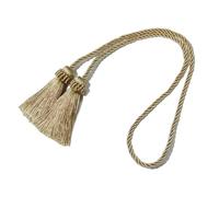 1Pc Tassels Curtain Tieback Handmade Fringe Room Accessories Curtain Tie Backs Hanging Ball Buckle Rope Curtains Holder for Home Decoration(Gold)