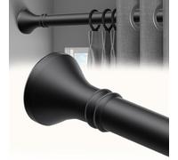 1PC Telescopic Curtain Rod, 40 to 500 cm Adjustable Heavy Duty Tension Rods, No Drill Shower Curtain Rods for Bathroom Closet and Bedroom(Black,410-500cm)