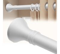 1PC Telescopic Curtain Rod, 40 to 500 cm Adjustable Heavy Duty Tension Rods, No Drill Shower Curtain Rods for Bathroom Closet and Bedroom(White,40-55cm)