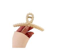 1pc Temperament Large Pearl Hair Clip, Elegant Back Of The Head Grip Pan Ponytail, Simple Retro French(1pc cross pearl)