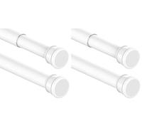 1PC Tension Rod No Drill Shower Curtain Pole Extendable Curtain Poles Shower Curtain Rail for Bathroom, Window, Door, Wardrobe, 83-160CM/32.68-62.99Inch(Diameter:25mm) White (Pack of 2)