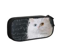 1pc The Thinking Cat Pattern Pencil Case, Durablesand Portable Office Stationery Storage Box,Holiday Gift