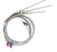 1pc Thermocouple M8 0.5m 1m 2m Type K J PT100 50mm 100mm Compression Spring Probe Temperature Sensor 0-400℃(1m Type PT100,100mm)