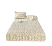 1pc Thicken Quilted Mattress Cover with Skirt Queen/King Bed Sheet Skirt Elastic Band 200x220cm (No Pillowcase)(200x220cm 1pcs)