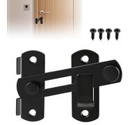 1Pc Thicker Gate Lock Not Easily Corroded Rusted Black Stainless Steel Gate Latches Small Gate Bolt Sliding Door Lock for Wooden Gates Internal Door Garden Stainless Steel, 180° 2.5MM Thickness