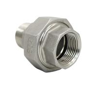 1pc Thread Cast Pipe Fitting SS304, BSPT Male to Female Threaded Union Live Connection Precision(2 pcs,1/4inch)
