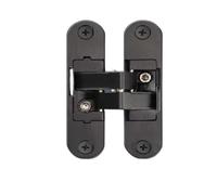 1pc Three-Dimensional Adjustable Invisible Door Hinge Hidden Solid Wood Folding Zinc Alloy Cross Hardware Fur(Black Left)