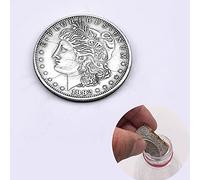 1PC Three Folding Coin Magic Tricks Coin Through Into Bottle Coin Close Up Accessory Gimmick Props (Morgan Coin Version)