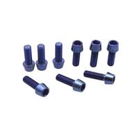 1pc Ti M5 M6 *12 16 18 20 25 30 35 40 Taper Head Bolt Screw For Bicycle Stem Seatpost Bicycle Parts GR5(Blue,M6X25)