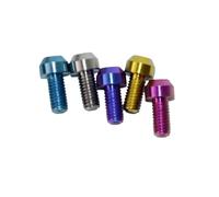 1pc Titanium Bolt M4 M5 M6 M8 Inner Torx cap Head colourful Ti Bolts Screw for Bicycle Motor Modify(Black,50MM_M6 1PC)