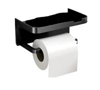 1PC Toilet Paper Holder Wall Mounted Thickened Towel Plastic Storage Rack Kitchen Bathroom Accessories(Black)