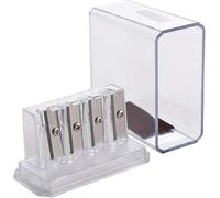 1Pc Transparent 4 Holes Charcoal Pencil Sharpener,Long Point Carpenter Pencil Sharpener Plastic Artist for Sketching Office School Writing Supplies