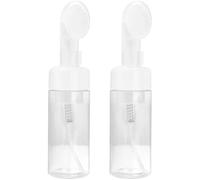1Pc Transparent Empty Plastic Foam Dispenser Bottle Refillable Foaming Bottles Soap Dispenser Pump Bottles with Gel Head Wash Brush for Cleaning Travel 200ml,Lotion and Soap Dispensers