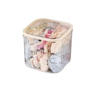 1PC Transparent Storage Box with Lid, Fashion Striped Storage Box for Jewelry and Hair Accessories, Mini Desktop Trash Bin for Home Use