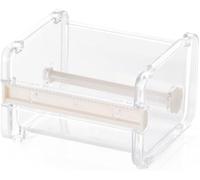1Pc Transparent Visible Packaging Tape Dispenser Cutter Roll Tape Holder Organizer Desktop Office Tape Holder DIY Sticker Roll Tape Cutter Holder Storage Tape Cutting Office and School Supplies