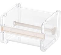 1Pc Transparent Visible Washi Packaging Tape Dispenser Cutter Roll Tape Holder Organizer Desktop Office Tape Holder DIY Sticker Roll Tape Cutter Holder Storage Tape Cutting Office and School Supplies